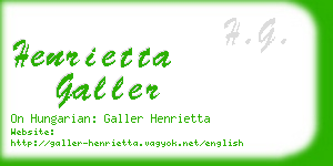 henrietta galler business card